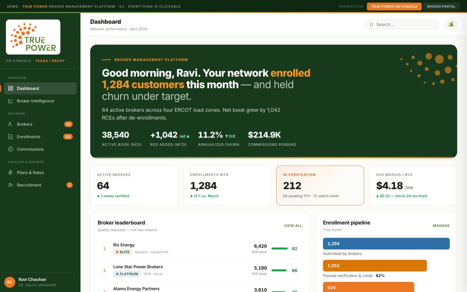 True Power broker management platform